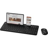Qware Florence Draadloze Combo desktopset Zwart, EU lay-out (QWERTY), Scissor switches, 80% (TKL)	, 1200 DPI, 2,4 GHz USB | Bluetooth