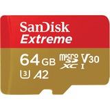 SanDisk Extreme microSDXC 64 GB  geheugenkaart UHS-I U3, Class 10, V30, A2, incl. Adapter