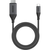 Sitecom USB-C naar HDMI 2.0 kabel Zwart/grijs, 1,8 meter