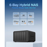 TerraMaster F6-424 nas Zwart, 2x 2.5GbE, HDMI, USB