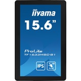 iiyama ProLite TF1633MSC-B1 15.6" touchscreen monitor Zwart, Touch, HDMI, DisplayPort, Audio, USB