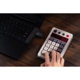 8BitDo Retro 18 Mechanical Numpad - N Edition Grijs/rood, Kaih Box White switch V2, Dye-sub PST keycaps, USB / 2,4 GHz / Bluetooth