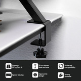 Arozzi Arena Desk Riser Small - Black bevestiging Zwart