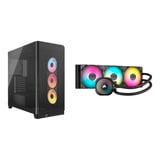 Corsair FRAME 4500X RS-R ARGB + NAUTILUS 360 RS ARGB midi tower behuizing Zwart | 2x USB-A | 1x USB-C | Tempered Glass