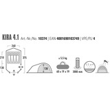 High Peak Kira 4.1 tent Donkergroen/grijs, Climate Protection 80