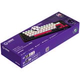 LORGAR KBP70MW, gaming toetsenbord Zwart, US lay-out, LOGAR Toxic Purple, 65%, RGB, Hot-swappable, PBT Double-shot, Bluetooth / 2.4GHz / USB
