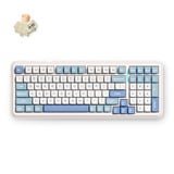MCHOSE K99 V2 Wireless Gasket Mount Mechanical Keyboard, gaming toetsenbord Wit/blauw, US lay-out, Kailh Box Icy Creamsicle, 98%, RGB, PBT Keycaps, Hot-Swap, 2.4 GHz | Bluetooth | USB-C