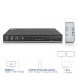 ACT Connectivity 2-Poorts Dual HDMI 4K@60Hz KVM switch, USB 3.2 Gen1 (USB 3.0) kvm-switch Zwart