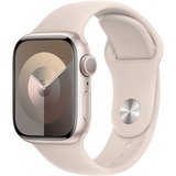 Apple Watch Series 9 smartwatch Sterrenlicht, Aluminium, 41 mm, Sportbandje (S/M)