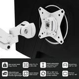 Arozzi Alzare Neo Duo - Gas Spring Monitor Arm - White monitorarm Wit