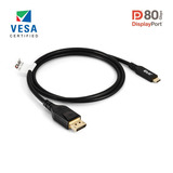 Club 3D USB-C naar DisplayPort DP80 bidirectioneel adapter Zwart, 1 meter, Vesa-gecertificeerd
