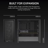 Corsair FRAME 4000D RS midi tower behuizing Zwart | 2x USB-A | 1x USB-C | Tempered Glass