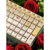 Iqunix F97 Floral Date RGB mechanisch gaming toetsenbord Groen, US lay-out (QWERTY), Gateron Red, 96%, RGB leds, Hot-swappable, PBT, 2.4GHz | Bluetooth 5.1 | USB-C