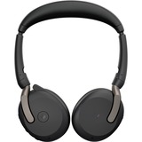 Jabra Evolve2 65 Flex Duo WLC, MS on-ear headset Zwart, Stereo, USB-C, Link380c, Microsoft Teams, met oplader