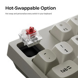 Keychron C1 Pro-M1, toetsenbord Grijs, US lay-out, Keychron Super Red, 80% TKL, RGB leds, OSA Double-Shot PBT, hot swap, 8000 Hz