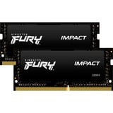 Kingston FURY Impact 32 GB DDR4-3200 (2x 16 GB) laptopgeheugen Zwart, KF432S20IBK2/32, SO-DIMM, XMP 2.0