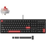 Lemokey X3-A1 mechanisch toetsenbord Zwart, US lay-out (QWERTY), Keychron Mechanical Red, 100%, Rode leds, Double-shot ABS