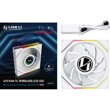 Lian Li UNI FAN TL 120 LCD Wireless Reverse Blade RGB case fan Wit, 120 x 124 x 28 mm, PWM, 1x 9-pin USB