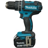 Makita 18 V Klopboor-/schroefmachine DHP482RFJ klopboorschroevendraaier Blauw/zwart, In Mbox, 3,0 Ah accu (2 stuks), lader