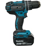 Makita 18 V Klopboor-/schroefmachine DHP482RFJ klopboorschroevendraaier Blauw/zwart, In Mbox, 3,0 Ah accu (2 stuks), lader