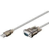 goobay USB-A naar 9-pin serieel (RS232) converterkabel Transparant, 1,5 meter