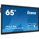iiyama ProLite TE6514MIS-B2AG 65" 4K Ultra HD Public Display Zwart, 4x HDMI, 1x DisplayPort, USB-A, USB-C, RJ-45, WLAN, Touch, Sound