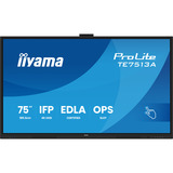 iiyama ProLite TE7513A-B3AG 75" 4K UHD touchscreen monitor Zwart, HDMI, DisplayPort, USB-C, Audio, LAN, WiFi-6E, BT 5.0, Android, Touch