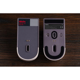 8BitDo Retro R8 Mouse - N Edition Grijs/rood, 50 - 26000 DPI, Bluetooth / USB-C / 2.4 GHz