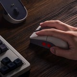 8BitDo Retro R8 Mouse - N Edition Grijs/rood, 50 - 26000 DPI, Bluetooth / USB-C / 2.4 GHz