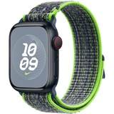 Apple Geweven sportbandje van Nike - Felgroen/blauw (41 mm) armband Neongroen/blauw