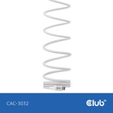 Club 3D USB-C Magnetic-Coil 240W PD3.1 White Cable, 2 meter kabel Wit