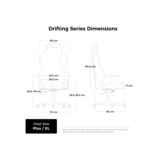 DXRacer DRIFTING XL Black & White EPU Leather gamestoel Zwart