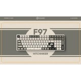 Iqunix F97 Hitchhiker Wireless Mechanical Keyboard Grijs, US lay-out (QWERTY), IQUNIX Moonstone Turbo, 96%, RGB leds, Hot-swappable, PBT, 2.4GHz | Bluetooth 5.1 | USB-C