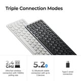 Keychron B5 Pro-K8, toetsenbord Wit, US lay-out, Scissor switches, ABS keycaps, 2.4 GHz / Bluetooth / USB