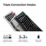 Keychron Q13 Ultra-P1 8K Wireless Custom Mechanical Keyboard Wit, US lay-out (QWERTY), Keychron Silk POM Red, 96%, RGB, Hot swap, 8K, 2.4 GHz | Bluetooth 5.2 | USB-C