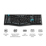 Keychron Q13 Ultra-P1 8K Wireless Custom Mechanical Keyboard, toetsenbord Wit, US lay-out, Keychron Silk POM Red, 96%, RGB, Hot swap, 8K, 2.4 GHz / Bluetooth 5.2 / USB-C