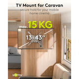goobay TV Wall Mount Caravan FULLMOTION (M), 13 to 43 inch wandmontage  Zilver