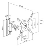 goobay TV Wall Mount Caravan FULLMOTION (M), 13 to 43 inch wandmontage  Zilver