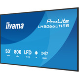 iiyama ProLite LH5066UHSB-B1AG 50" 4K Ultra HD Public Display Zwart, HDMI, USB-C, LAN, WiFi, Audio, Android