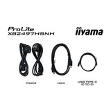 iiyama ProLite XB2497HSNH-B1 23.8" monitor Zwart, HDMI, DisplayPort, LAN, Audio, USB-C, Webcam