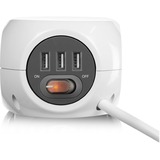 ACT Connectivity Stekkerdoos cube met 3 stopcontacten, USB-A-poorten, 1,5m (België) stekkerdoos Wit