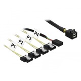 Mini SAS HD SFF-8643 > 4x SATA 7 pin Reverse + Sideband kabel
