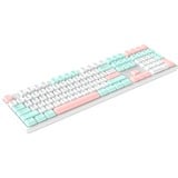 HelloGanss HS108T GC12 RGB mechanisch toetsenbord Wit, US lay-out (QWERTY), Gateron Yellow, 100%, RGB leds, PBT Doubleshot keycaps, hot swap, 2,4 GHz / Bluetooth / USB-C