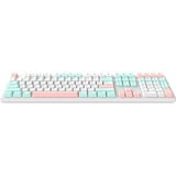HelloGanss HS108T GC12 RGB mechanisch toetsenbord Wit, US lay-out (QWERTY), Gateron Yellow, 100%, RGB leds, PBT Doubleshot keycaps, hot swap, 2,4 GHz / Bluetooth / USB-C