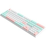 HelloGanss HS108T GC12 RGB mechanisch toetsenbord Wit, US lay-out (QWERTY), Gateron Yellow, 100%, RGB leds, PBT Doubleshot keycaps, hot swap, 2,4 GHz / Bluetooth / USB-C