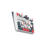 Iqunix L80 Formula Typing Wireless Mechanical Keyboard, gaming toetsenbord Wit/rood, US lay-out, Gateron Red, RGB leds, 80% (TKL), Hot-swappable, PBT, 2.4GHz | Bluetooth 5.1 | USB-C