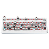 Iqunix L80 Formula Typing Wireless Mechanical Keyboard, gaming toetsenbord Wit/rood, US lay-out, Gateron Red, RGB leds, 80% (TKL), Hot-swappable, PBT, 2.4GHz | Bluetooth 5.1 | USB-C