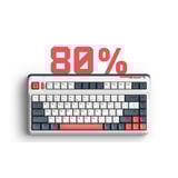 Iqunix L80 Formula Typing Wireless Mechanical Keyboard, gaming toetsenbord Wit/rood, US lay-out, Gateron Red, RGB leds, 80% (TKL), Hot-swappable, PBT, 2.4GHz | Bluetooth 5.1 | USB-C