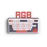 Iqunix L80 Formula Typing Wireless Mechanical Keyboard, gaming toetsenbord Wit/rood, US lay-out, Gateron Red, RGB leds, 80% (TKL), Hot-swappable, PBT, 2.4GHz | Bluetooth 5.1 | USB-C