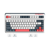 Iqunix L80 Formula Typing Wireless Mechanical Keyboard, gaming toetsenbord Wit/rood, US lay-out, Gateron Red, RGB leds, 80% (TKL), Hot-swappable, PBT, 2.4GHz | Bluetooth 5.1 | USB-C